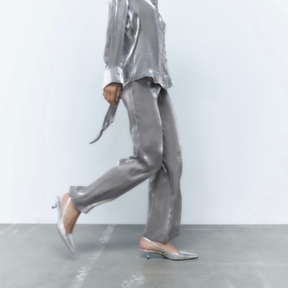 ❌SOLD❌NWT Zara Leather Slingback Shoes Size 7.5(38) - Picture 4 of 10